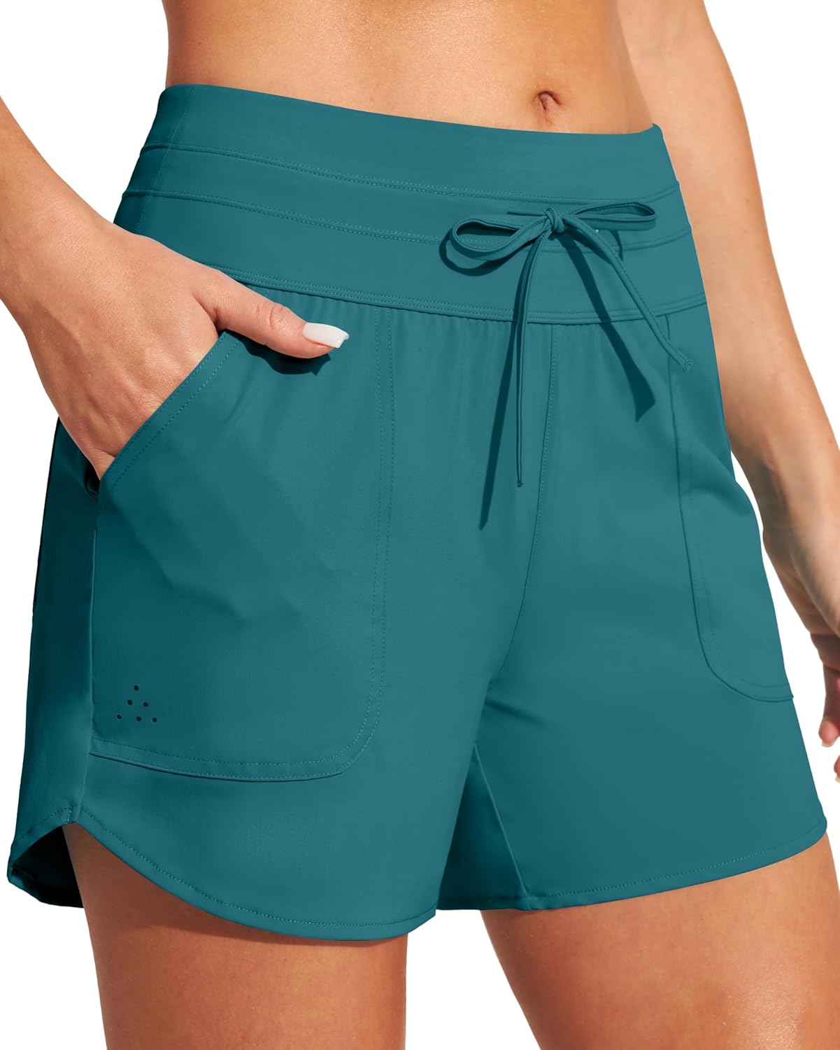 IUGA Stretchy Waisted Swimsuit Bottoms — Soft Fold Over Beach