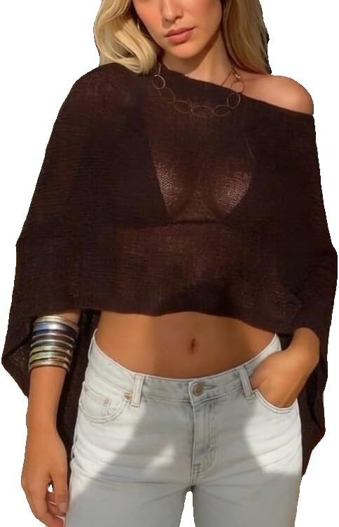 Lightweight Crochet Batwing Beachwear