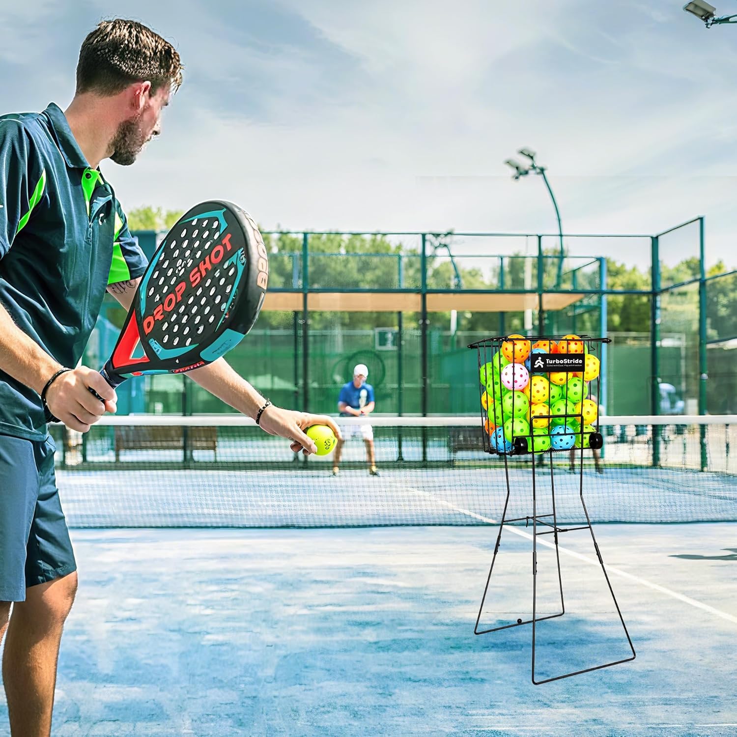 TurboStride Tennis Ball Hopper - Portable Pickleba