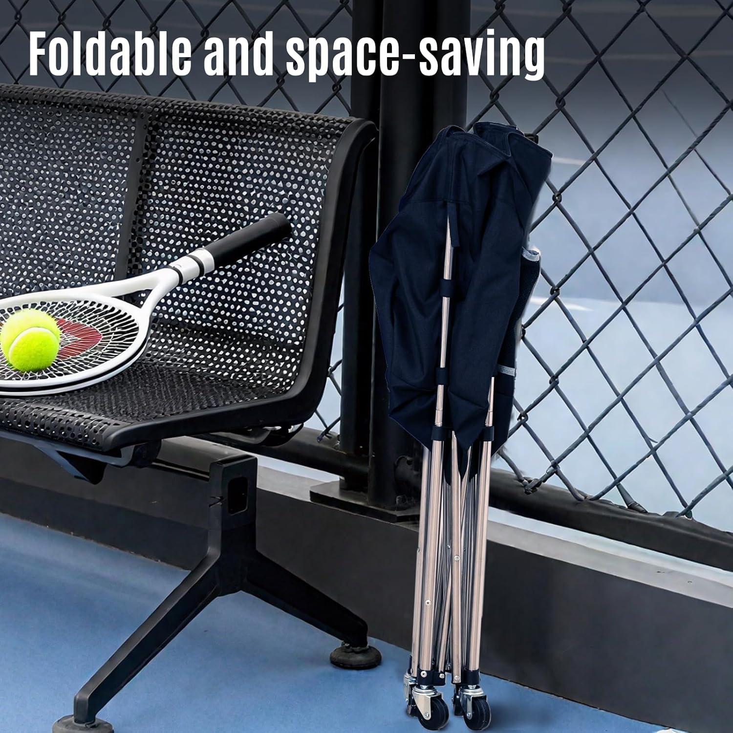 TaiAlphayi Tennis Ball Cart with Wheels and Brake - 
