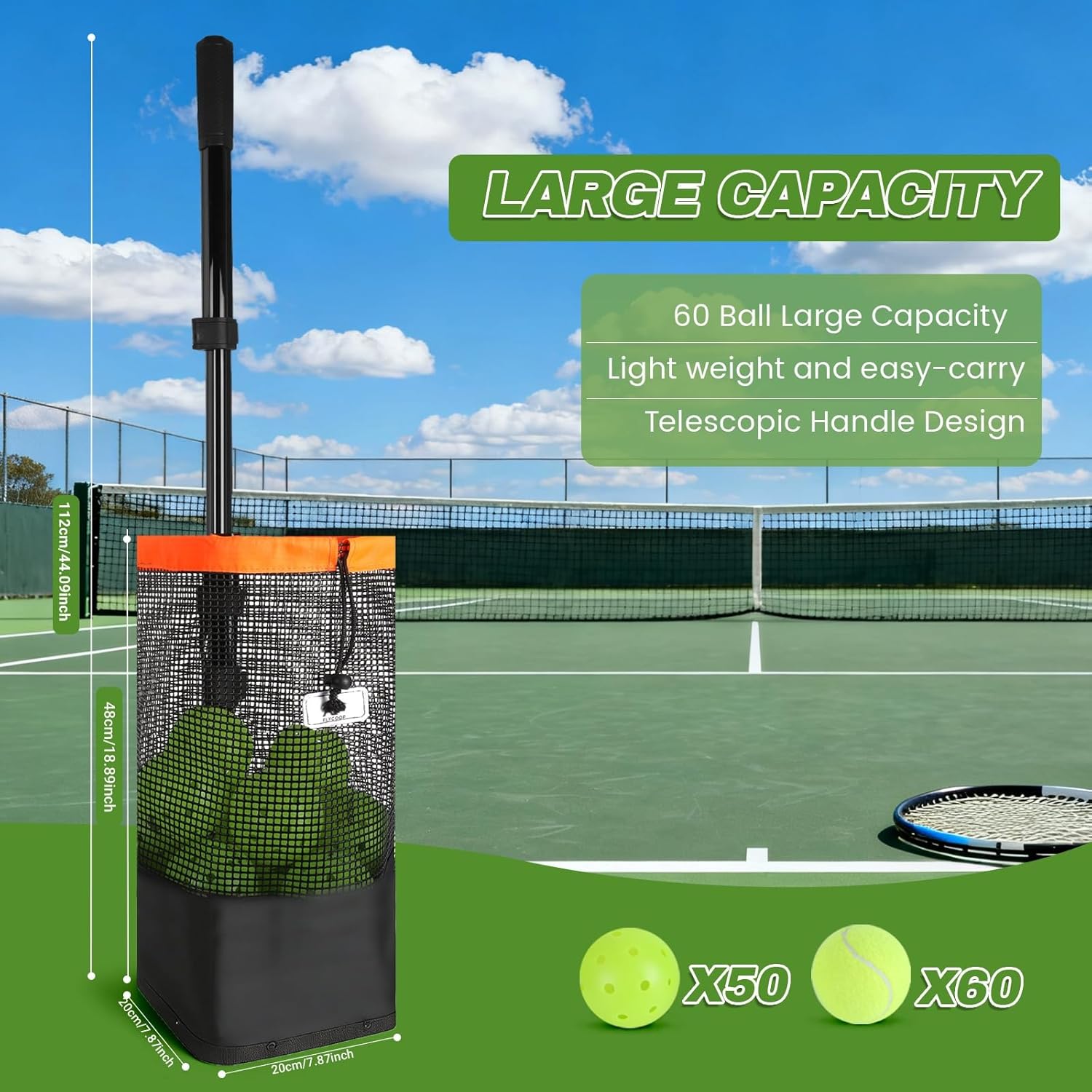 Flycoop Pickleball and Tennis Ball Picker Upper - Ba