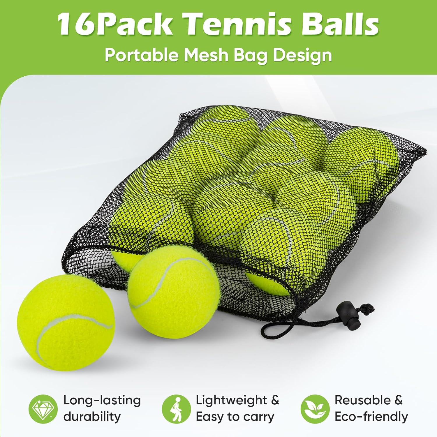 Treeroot 16 Pack Tennis Balls - High Elasticity Bu