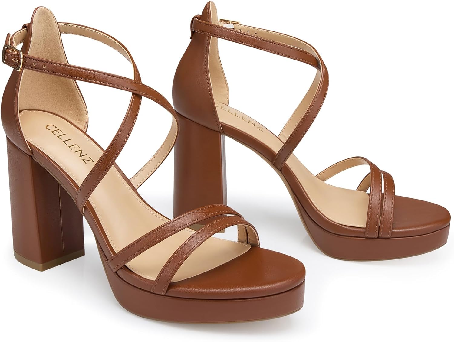 CELLENZ Strappy Platform Heels