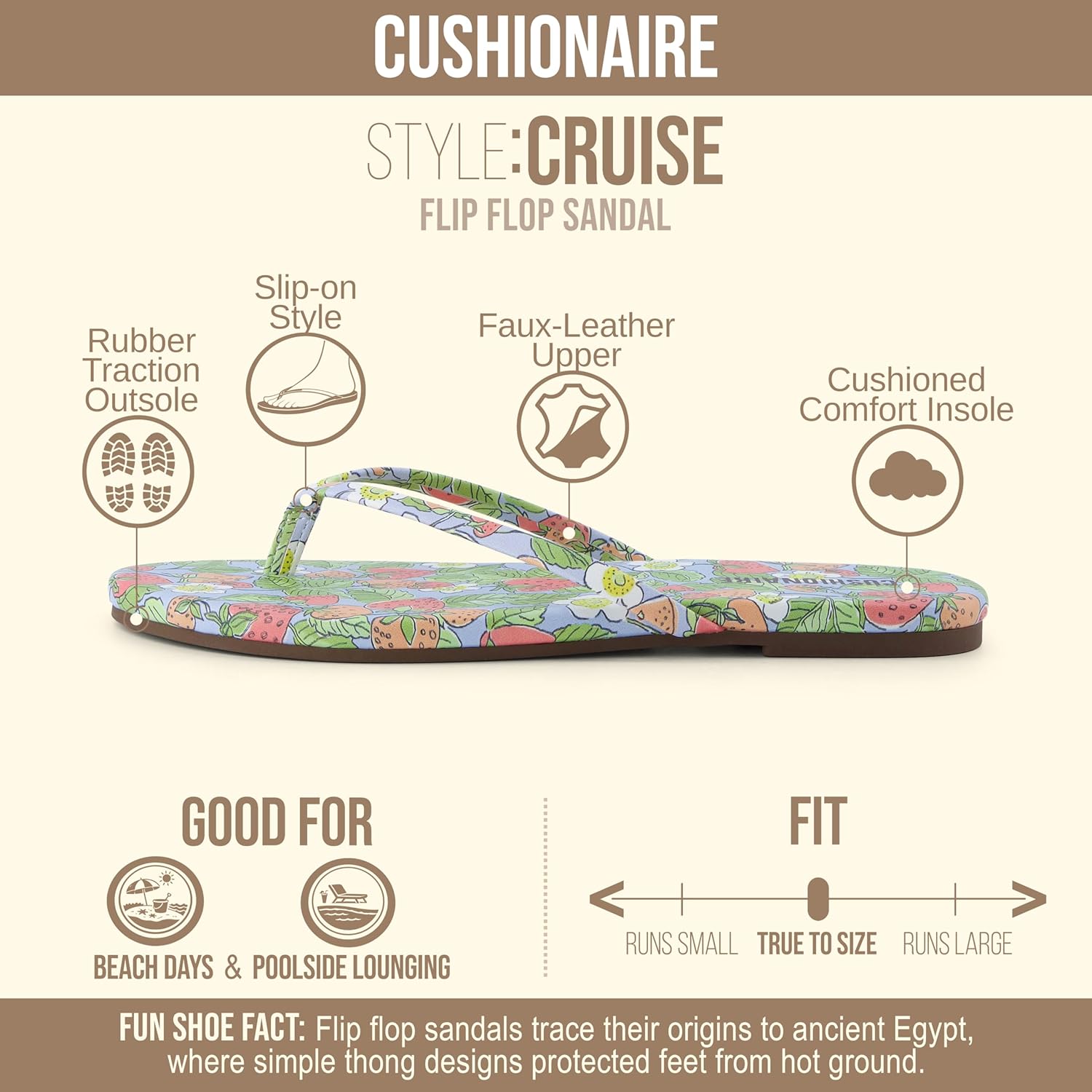 CUSHIONAIRE Footwear Vacation Sandals