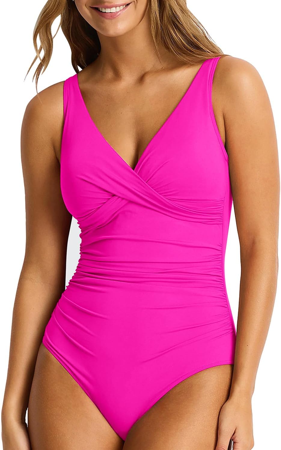 ESONLAR Twist V Neck One Piece Swimsuit Review: Tummy Control Ruched Slimming Bathing Suit