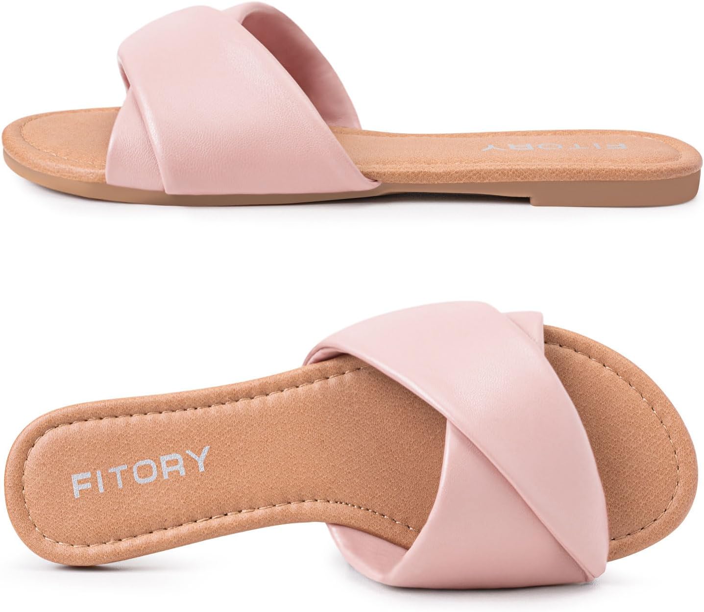 FITORY Sandals Leather Slippers