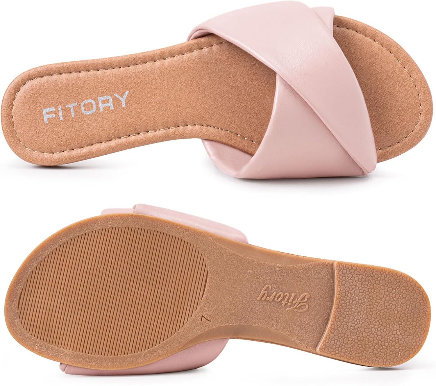 FITORY Sandals Leather Slippers